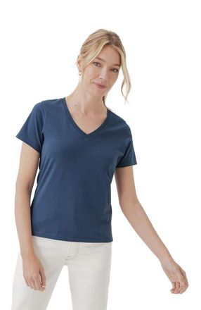 Pact Organic Cotton Softspun V-Neck Tee in French Navy at Nordstrom, Size X-Large