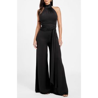 Marciano Olivia Palazzo Jumpsuit in Black-Black at Nordstrom, Size 4 Us