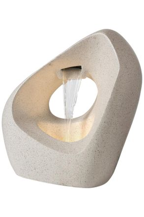 Ambia Home Gartenbrunnen, Weiß, Kunststoff, 5 mm, 50x52x22 cm, RoHS, CE, rostfrei, LED-Beleuchtung, Dekoration, Gartendeko
