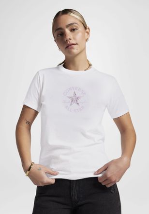 Converse T-Shirt CONVERSE FLORAL CHUCK TAYLOR T-SHIRT, Damen, Gr. XL (42), weiss (wei&szlig;), Obermaterial: 100% Baumwolle, Shirts T-Shirt