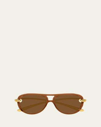 Bottega Veneta Knot 58mm Aviator Sunglasses