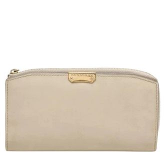 Burberry Pre-owned Zip Around Bifold Wallet - Dames - Vintage Accessoires - Beige - ONE Size - Leer - Vintage