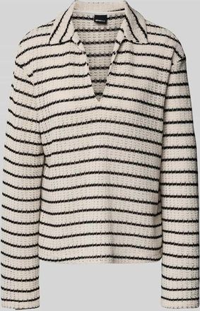 Gina Tricot Strickpullover mit V-Ausschnitt in Ecru, Größe XL