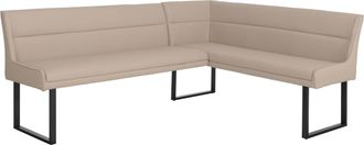 Hhg Panca Angolare Hhg-891, Sala Da Pranzo, Ecopelle Metallo 209 X 158 Cm, Beige