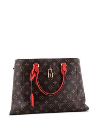 Louis Vuitton Flower Monogram Canvas with Leather tote bag - Brown