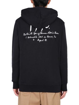Paul Smith Cotton Drawstring Hood Sweatshirt - Black