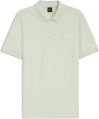 BOSS Stretch-cotton slim-fit polo shirt with logo patch
