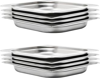 vidaXL Bandejas Gastronorm 8 Unidades Gn 1/2 40 Mm Acero Inoxidable Vidaxl