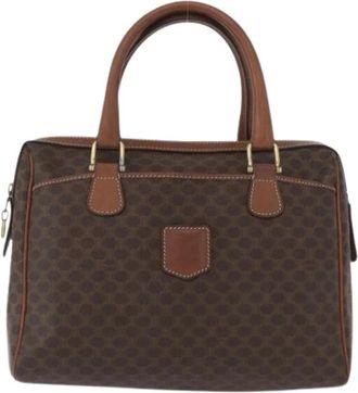 Celine Pre-owned Vintage macadam handtas - Dames - Vintage Handtas - Bruin - ONE Size - Leer - Vintage