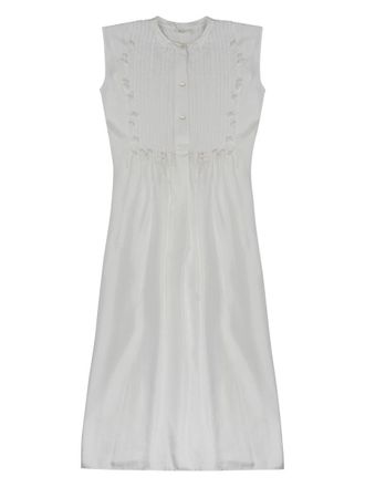P.A.R.O.S.H. Silk Sleeveless Dress With Pintuck Detailing