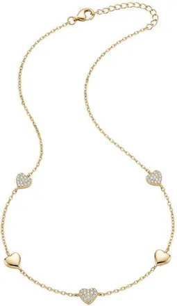 Argento Vivo Pav&eacute; Heart Station Necklace in Gold at Nordstrom