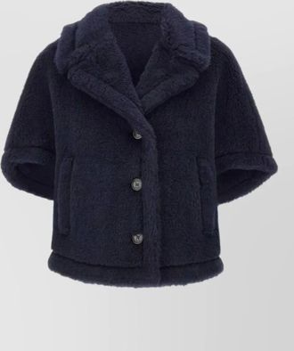 Max Mara cape coat natural yarn shawl collar