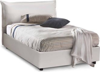 Dmora Dmora - Talamo Italia Letto piazza e mezza Olivia, Letto contenitore con rivestimento in ecopelle, 100% Made in Italy, Apertura frontale, adatto per