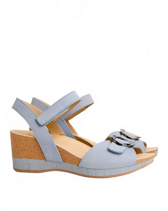 Dansko Womens Stella Wedge Sandals In Sky Nubuck