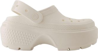Crocs Womens Stomp Clog White Synthetic Slippers