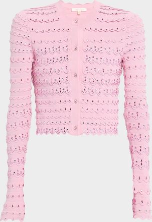 LoveShackFancy Ferris Sequined Scallop Cardigan