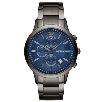 Emporio Armani AR11215 Chronograaf Blauw Wijzerplaat Gunmetal Strap Herenhorloge