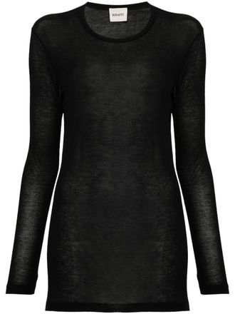 Khaite ribbed long-sleeve top - Black