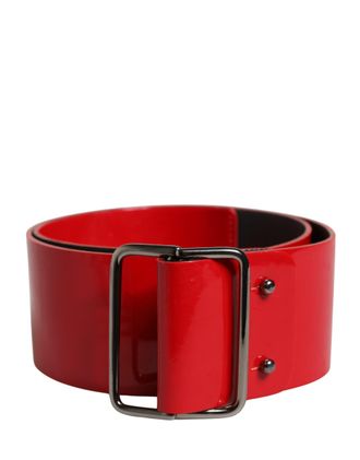 Costume National Wide Waist Metal Buckle Womens Belt (Pre-Owned)