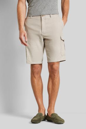 Bugatti Bermudas BUGATTI, Herren, Gr. 50, Normalgr&ouml;ssen, beige (ecru), 55% Baumwolle, 44% Leinen, 1% Elasthan, normal, Hosen Bermudas, aus elastischer Baumwol