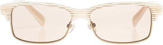 Jacquemus Zonnebril - unisex - Zonnebrillen - Beige - ONE Size - Leer - Accessoires