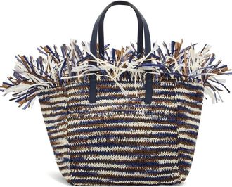 Oscar De La Renta Borsa tote a righe - Blu