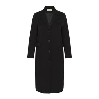 Kaffe Curve Single-Breasted Coats, female, Black, Size: 4XL Single-breasted Coat