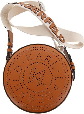 Karl Lagerfeld Circle Crossbody Tas - Dames - Schoudertassen - Bruin - ONE Size - Leer - Tassen