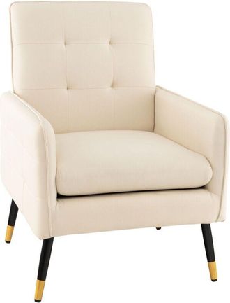 Costway Modern Upholstered Sofa Chair Linen Fabric Accent Armchair Leisure Lounge Chair