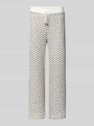 Comma Schlupfhose im Allover-Look mit Tunnelzug in Offwhite, Gr&ouml;&szlig;e 34