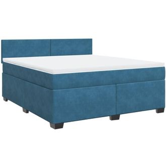 vidaXL Vidaxl - Cama Box Spring Con Colch&oacute;n Terciopelo Azul 180x200 Cm