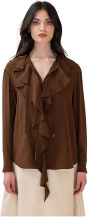 Max Mara Overhemden, Dames, Bruin, S, Mstepica Blouse