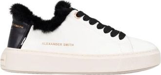 Alexander Smith London Vrouw WIT Zwart - Dames - Sneakers - Wit - 36 EU - Nepbont - Schoenen