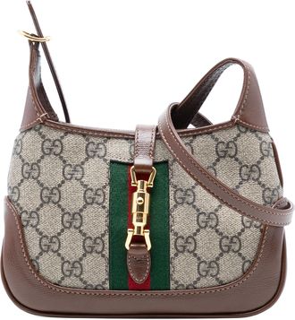 Gucci Pre-owned Womens Mini Gg Supreme Web Jackie 1961 Crossbody - Grey Textile - One Size