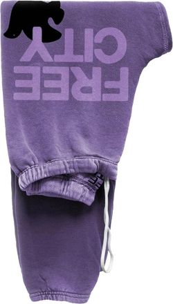 Freecity logo-print drawstring sweatpants - Paars