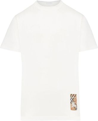Burberry COTTON T-SHIRT WITH CHECK APPLICATION - Burberry - Woman