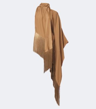 Taller Marmo Atlas fringed scarf-detail cr&ecirc;pe cady blouse