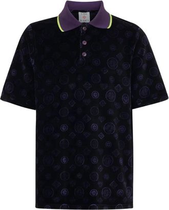 Casablanca Monogram Velours Polo Shirt - Heren - Polos - Zwart - S - Katoen - Tops