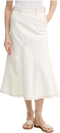 Munthe Braylin Rok - Dames - Spijkerrokken - Beige - XS - Katoen - Rokken