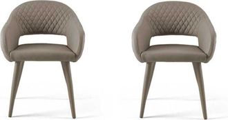 Capodarte Capodarte - Sedia pranzo ecopelle Tortora - imbottita living 2 sedie