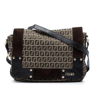 Fendi Pre-owned Fendi Zucchino Canvas Messenger Bag Ladies 82HVG8CY1YIL68G8