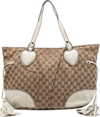 Gucci Pre-owned Tribeca Tote Bag - Dames - Vintage Shopper - Beige - ONE Size - Leer - Vintage