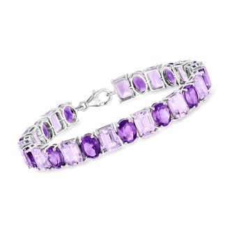 Ross-Simons Tonal Amethyst Bracelet in Sterling Silver