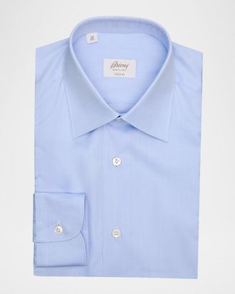 Brioni Mens Brew Giza 45 Cotton Twill Dress Shirt
