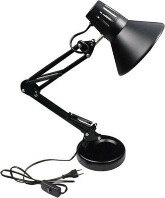 Trade Shop Trade Shop Traesio - Trade Shop - Lampada Da Scrivania Con Braccio Snodabile Attacco E27 Luce Tavolo Per Ufficio - Negro