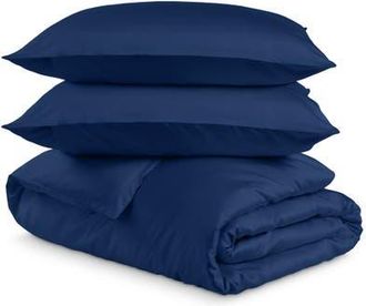 Bare Home Cooling Rayon Duvet Cover Set in Dark Blue at Nordstrom, Size California King