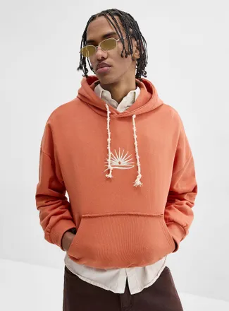 Djab Mens Sunny embroidery cropped hoodie Imported from Seoul