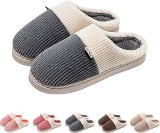 Generic Home Slippers For Couple Couple Slippers For Him And Her Stylish Patchwork Slipper Thick Sole Winter Slipper Home Warmth Shoes Closed Toe Mule Sliders