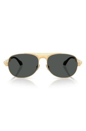 Versace 60mm Pilot Sunglasses in Gold Versace/dark Grey at Nordstrom