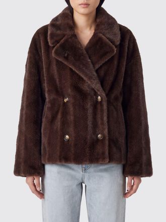 Sword 6.6.44 Cappotto corto doppiopetto in pelliccia sintetica stile shearling